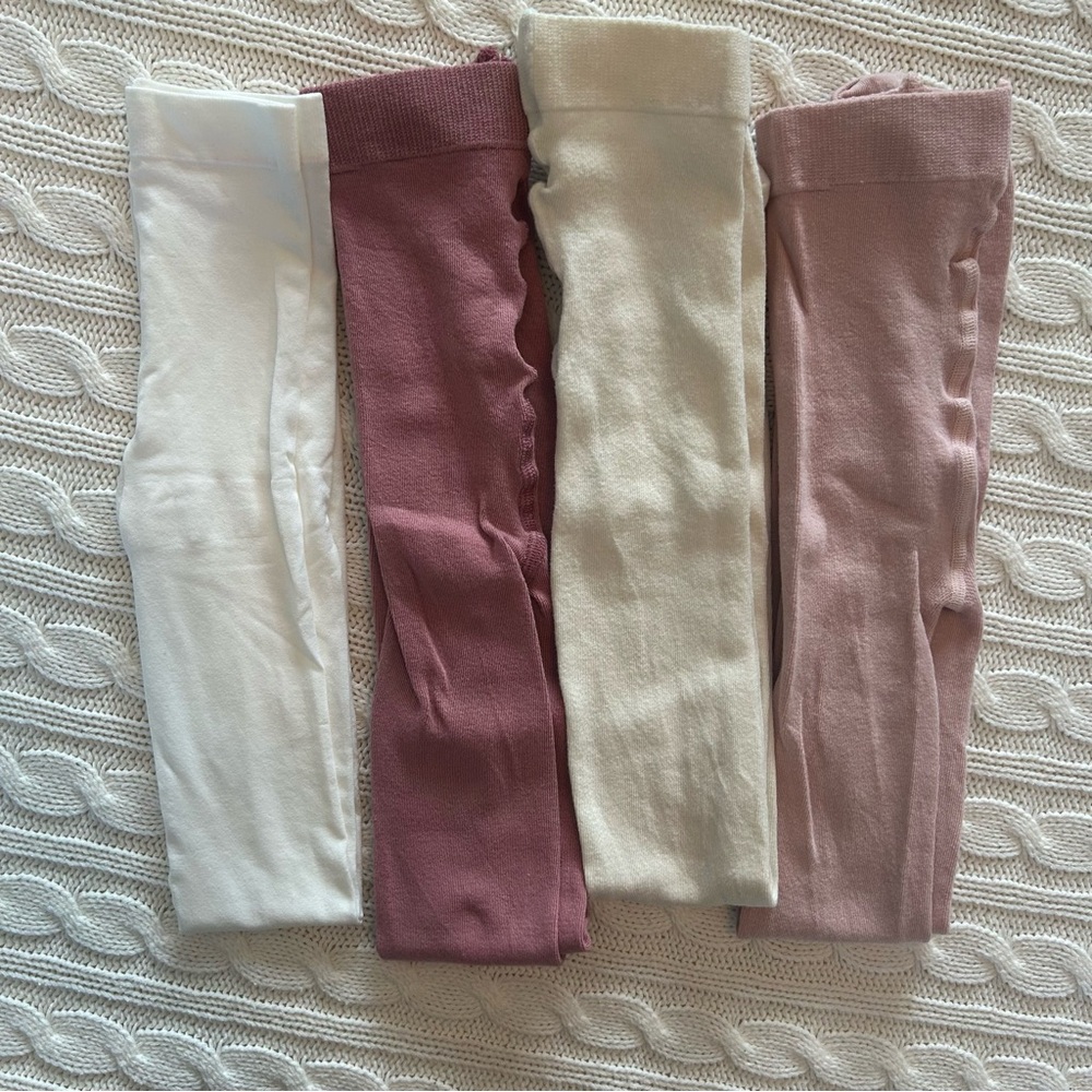 H&M Kids' Tights Set - White, Burgundy, Beige, Pink - NWOT